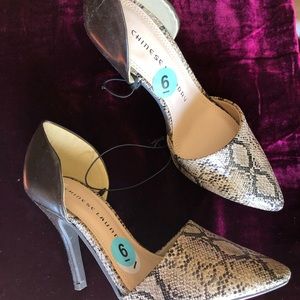 Snake print heels